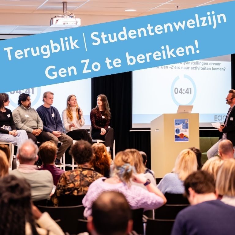ID: Sfeerimpressie evenement met titelbalk Terugblik Studentenwelzijn GenZo te bereiken!