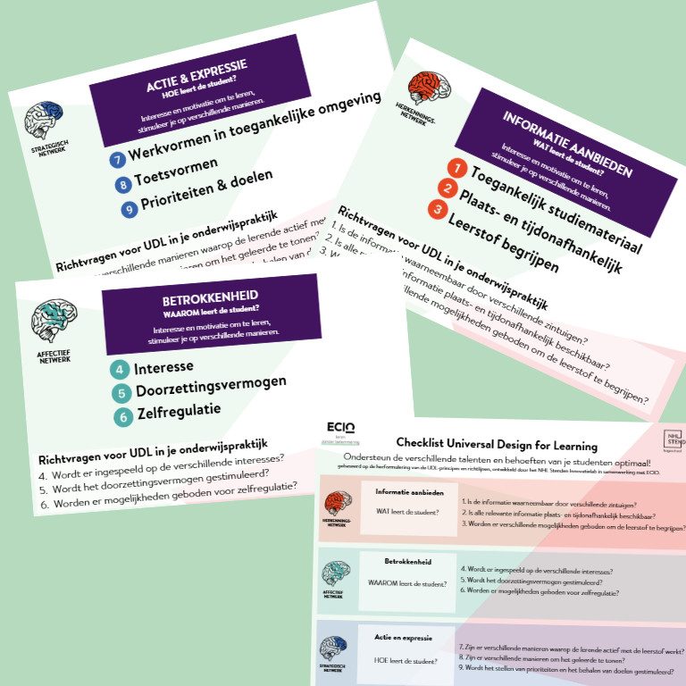 flyers displaying various building blocks for flexible education.
